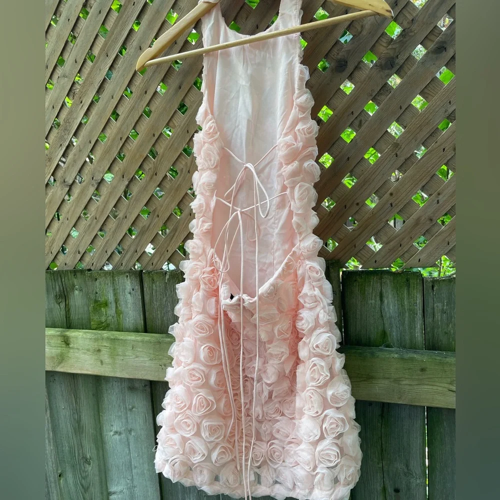 Nasty Gal Pink Rose Halter Neck Mini Dress 🌹 - Picture 5 of 9